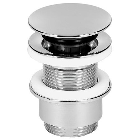 Bonde Klicker/fixe plaque chrome, diam. 63 mm, L  30-45 mm, sans trop-plein