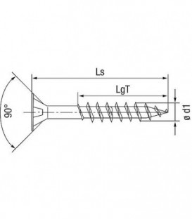 Vis a tete fraisée SPAX® YELLOX® filetage partiel T - STAR Plus diam. 6,0 x 300 mm, UE   100 pieces