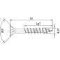 Vis a tete fraisée SPAX® YELLOX® cruciforme filetage partiel diam. 4,0 x 35 mm, UE   1000 pieces