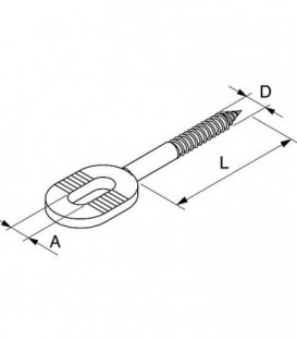 Vis mâle a oeillet long LLS diam. 8 mm, Longueur   50 mm