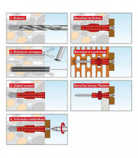 Chevilles polyvalentes TRI 10x61 emballage   50 pieces