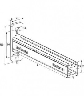 Console FCA en inox A4 pour profilé 41 L  300 mm