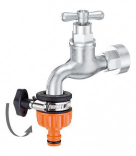 Prise d'eau voleuse-raccord robinet pour sorties plates D 15-20mm, avec bornes