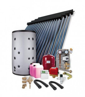 Kit solaire HP 22 montage sur toiture 14,44m2 +ballon combine 800L,2 echang chaleur