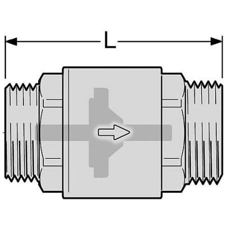 Soupape de retenue en laiton avec fil mâle 3/8" X mâle 3/8" Type 8