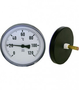Thermometre a aiguilles bimetal 0-120°C diam 100 mm, corps en plastique Livrable seulement en plastique