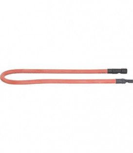 accessoire pour transfo d allumage cable allumage rouge silicone, coupe a longueur 1 cote 6,3 mm fiche 450 mm de long Lg. 420mm