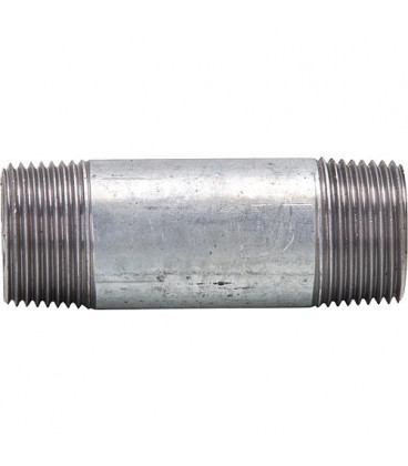 raccord double filete, galvanise 1/2", 140 mm mâle/mâle