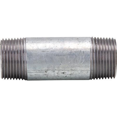 raccord double filete, galvanise 3/8", 120 mm mâle/mâle