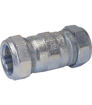 Accoup de serrage en fonte malleable fem/fem, Gaz PN 4, eau PN 10, Type O 3/8" (17,2) "