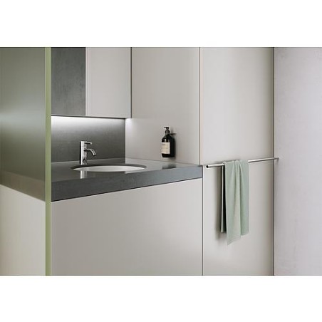 Mitigeur vasque Dornbracht META 77 mm hauteur du bec avec robinetterie d'écoulement, chrome