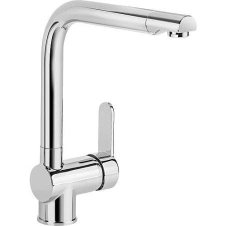 Mitigeur d'evier Chamiza chrome, bec d'écoulement pivot. entraxe 230mm