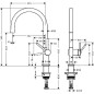 Mitigeur d'evier Hansgrohe 220 Talis M54, fonctionnemt. latéral bec pivot. 360°, entraxe 222 mm