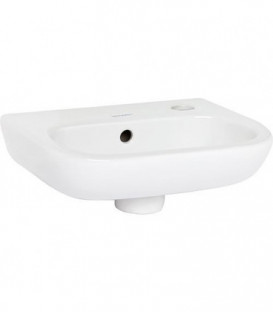 Lave-mains Duravit D-Code 360 mm avec trop plein, 1 percage mitigeur droite, blanc