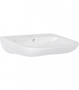 Vasque Duravit D-Code Vital 600 mm ave trop plein, 1 percage Blanc, sans rebord