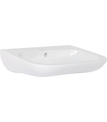 Vasque Duravit D-Code Vital 600 mm ave trop plein, 1 percage Blanc, sans rebord