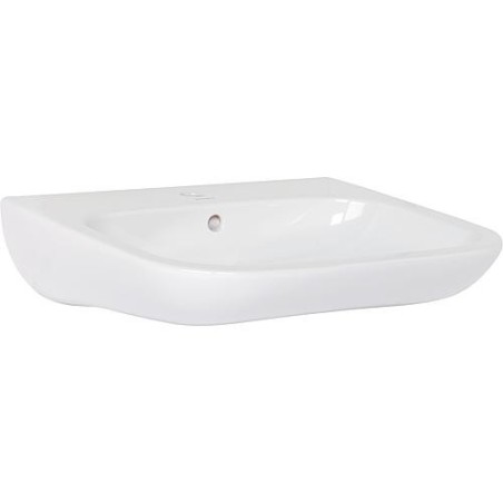 Vasque Duravit D-Code Vital 600 mm ave trop plein, 1 percage Blanc, sans rebord