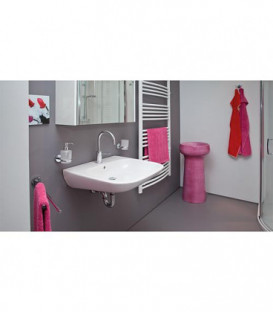 Vasque Duravit D-Code Vital 600 mm ave trop plein, 1 percage Blanc, sans rebord