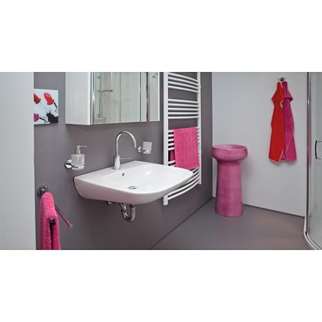 Vasque Duravit D-Code Vital 600 mm ave trop plein, 1 percage Blanc, sans rebord