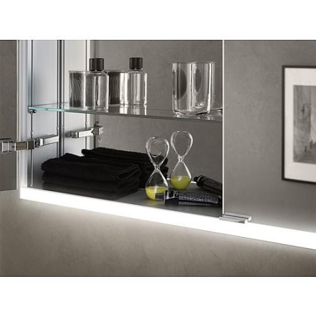 Armoire a glace encastree emco Asis prime 2, LED, l : 600mm 2 portes, paroi arriere miroir