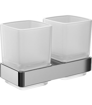 Double porte-verre avec verres emco loft, chromé