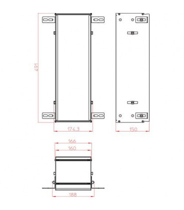 cadre de montage emco asis Modul pour UP-Module avec hauteur de 497mm