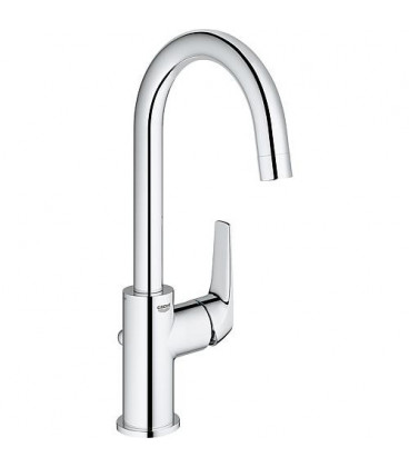 Mitigeur lavabo Grohe Bauflow chromé, S-Size, avec actionnement latéral