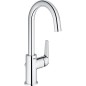 Mitigeur lavabo Grohe Bauflow chromé, S-Size, avec actionnement latéral