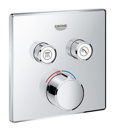 Mitigeur encastré Grohe SmartControl chromé avec 2 vannes d'arret