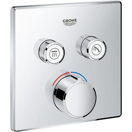 Mitigeur encastré Grohe SmartControl chromé avec 2 vannes d'arret