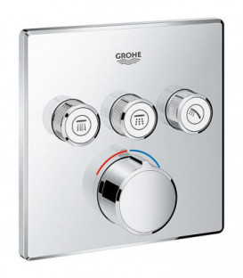 Mitigeur encastré Grohe SmartControl chromé avec 3 vannes d'arret