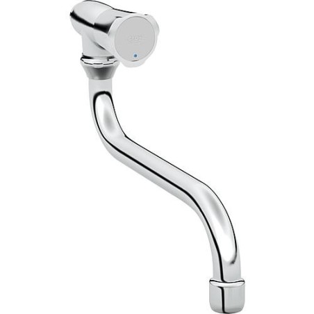 Robinetterie simple a bec Costa DN 15, montage mural chrome bec orientable