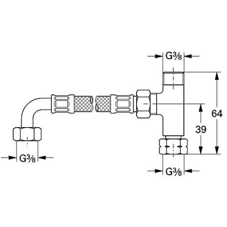 Set de raccordement Grotherm Micro Chromé