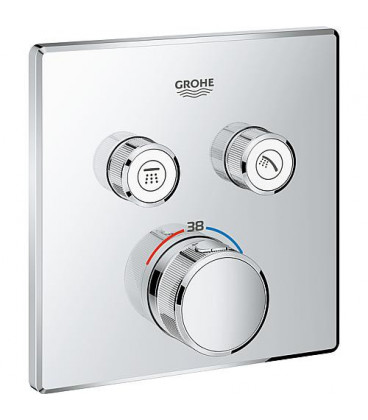 Mitigeur thermostatique encastré Grohe Grotherm, SmartControl, chromé, avec 2 vannes d'arret