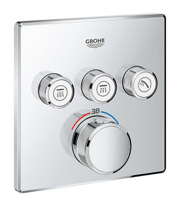 Mitigeur thermostatique encastré Grohe Grohtherm, Smartcontrol, chromé, avec 3 vannes d'arret