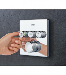 Mitigeur thermostatique encastré Grohe Grohtherm, Smartcontrol, chromé, avec 3 vannes d'arret