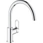 Mitigeur d'évier Grohe BauFlow Zero, 360° saillie 223mm, chromé