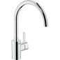 Robinetterie d'évier Grohe Eurosmart C- Bec haut - basse pression chromé