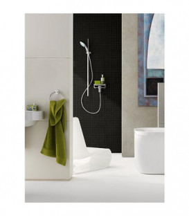 Barre douche Rainshower chromée 1150 mm,support mural,curseur articulation