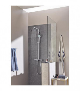 Systeme de douche Euphoria pour montage mural - chromé mitigeur thermost. bras orientable