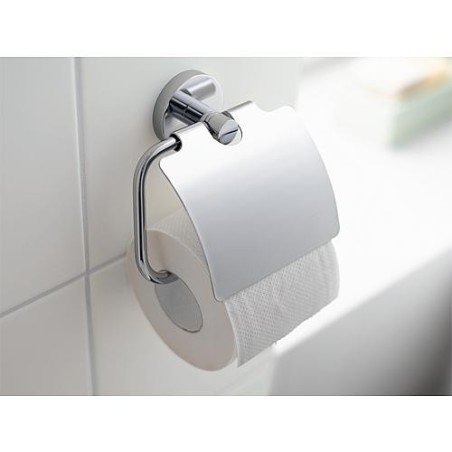 Derouleur de papier toilettes Essentials avec couvercle chrome