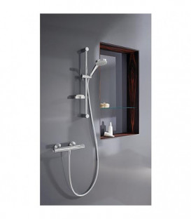 Kit de renovation Hansaunita Barre de douche 900 mm, douchette + thermostat, chrome