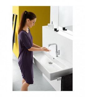 Mitigeur lavabo Metris + garniture écoulement Push-Open ComfortZone 230, bec orientable