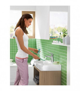 Mitigeur lavabo Hansgrohe 100 Novus, garniture d'ecoulem. chrome, entraxe 118mm