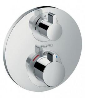 Thermostat encastre Hansgrohe Ecostat S, set de finition 2 consommateurs, chrome