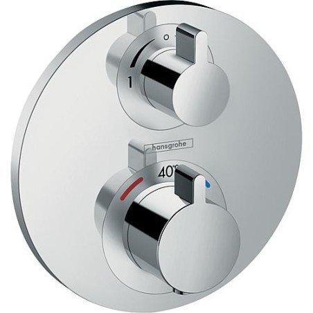Thermostat encastre Hansgrohe Ecostat S, set de finition 2 consommateurs, chrome