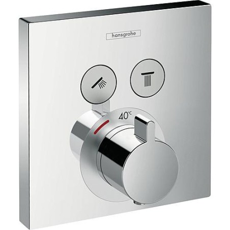 Mitigeur thermostatique encastré Hansgrohe, showerselect, set de montage, 2 utilisateurs, chromé