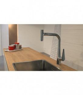 Mitigeur d'évier Hansgrohe Talis Select S300, bec extractible, chromé