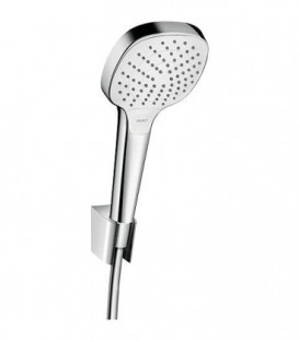 Kit de douche Hansgrohe Croma/Select E Vario/Porter, blanc/chrome, flexible 1250 mm