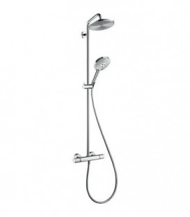 Tube douche Hansgrohe Raindance Select chromé avec pomme douche Raindance Air 240mm 1 jet